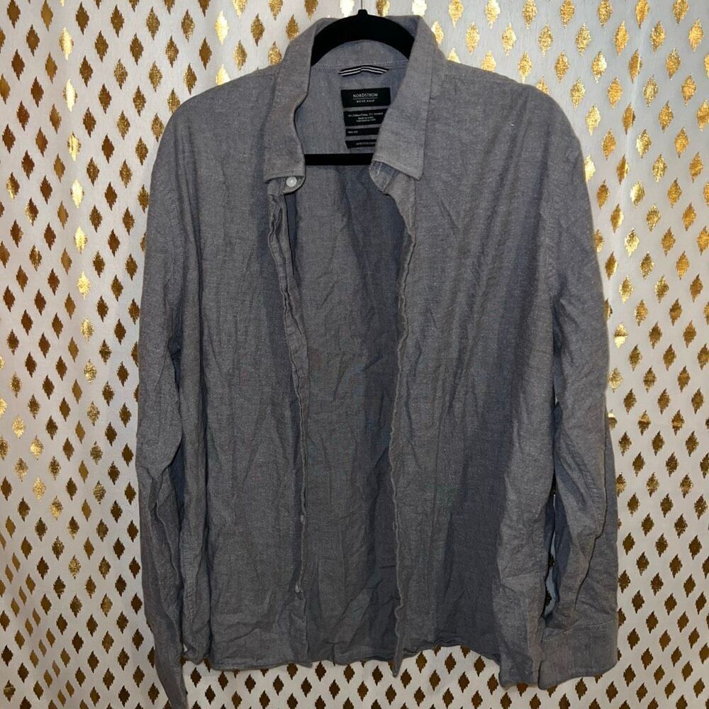 Nordstrom men’s button up shirt grey dress shirt size XXL